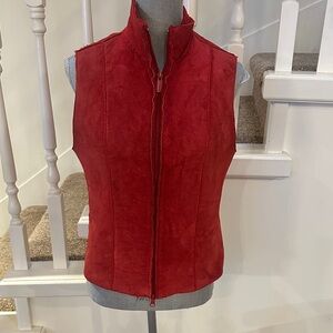 Red suede vest